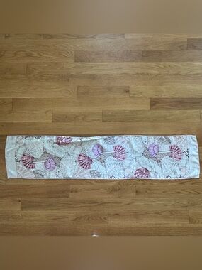 Vintage Smithsonian Institution 100% Silk Sea Shell Scarf Made in Japan